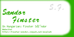 sandor finster business card